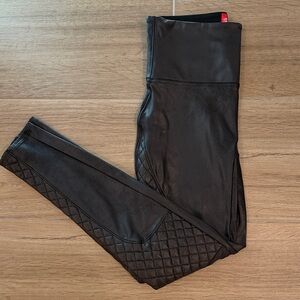 SPANX FAUX LEATHER VERY BLACK MOTO LEGGINGS